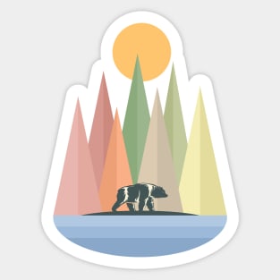 Bear in Nature Landscape Collage Sticker